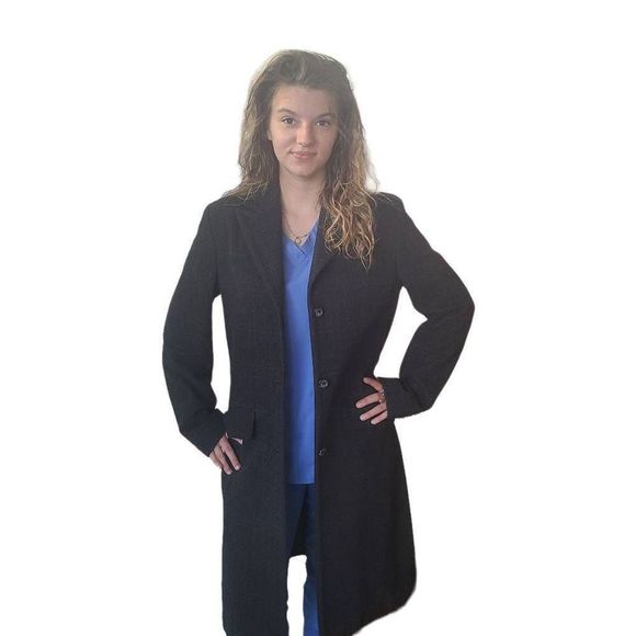 Vintage Industria shin length 3 button down wool blend coat 42 - Picture 1 of 16